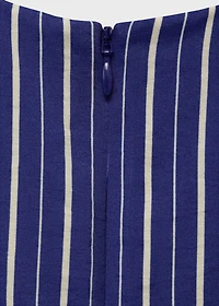 Striped jumpsuit with belt