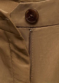 Linen-blend pleated pants