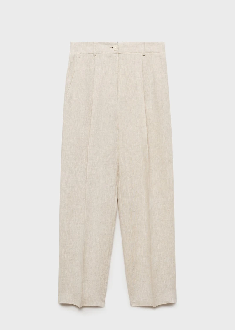 Pleated linen pants