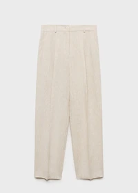 Pleated linen pants