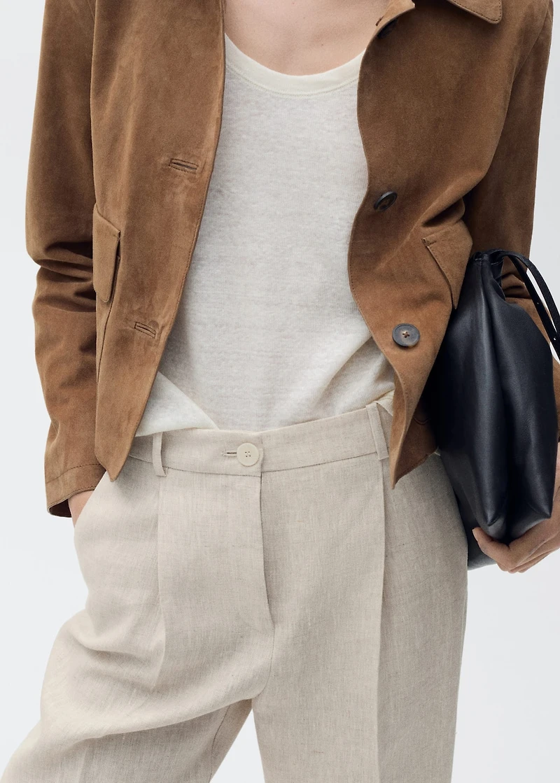 Pleated linen pants