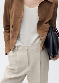 Pleated linen pants