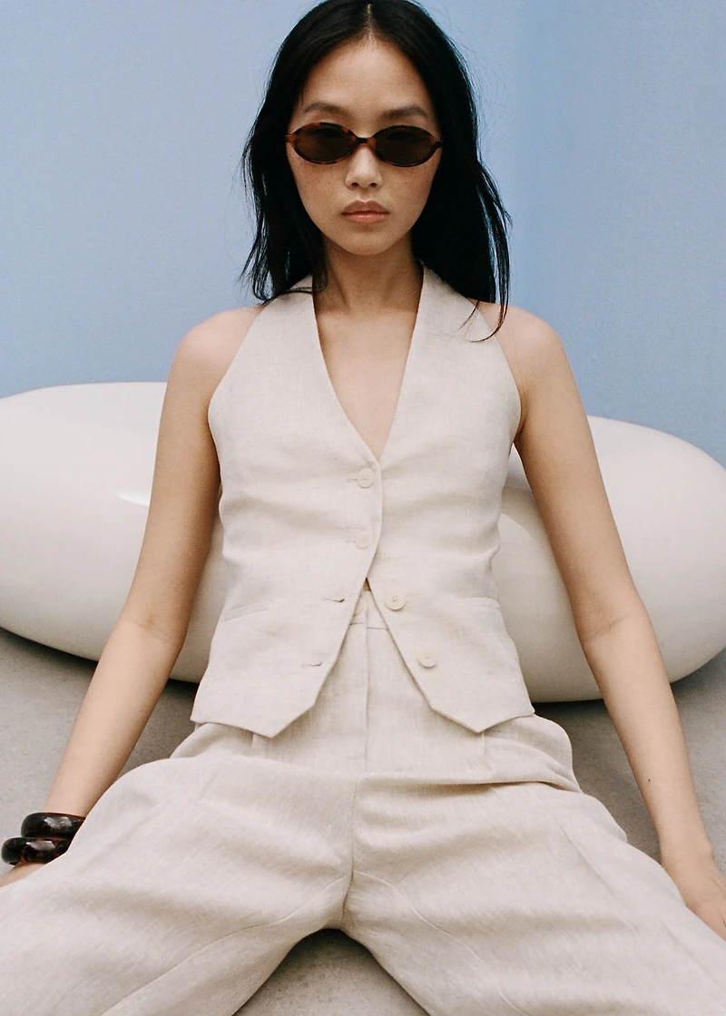Pleated linen pants