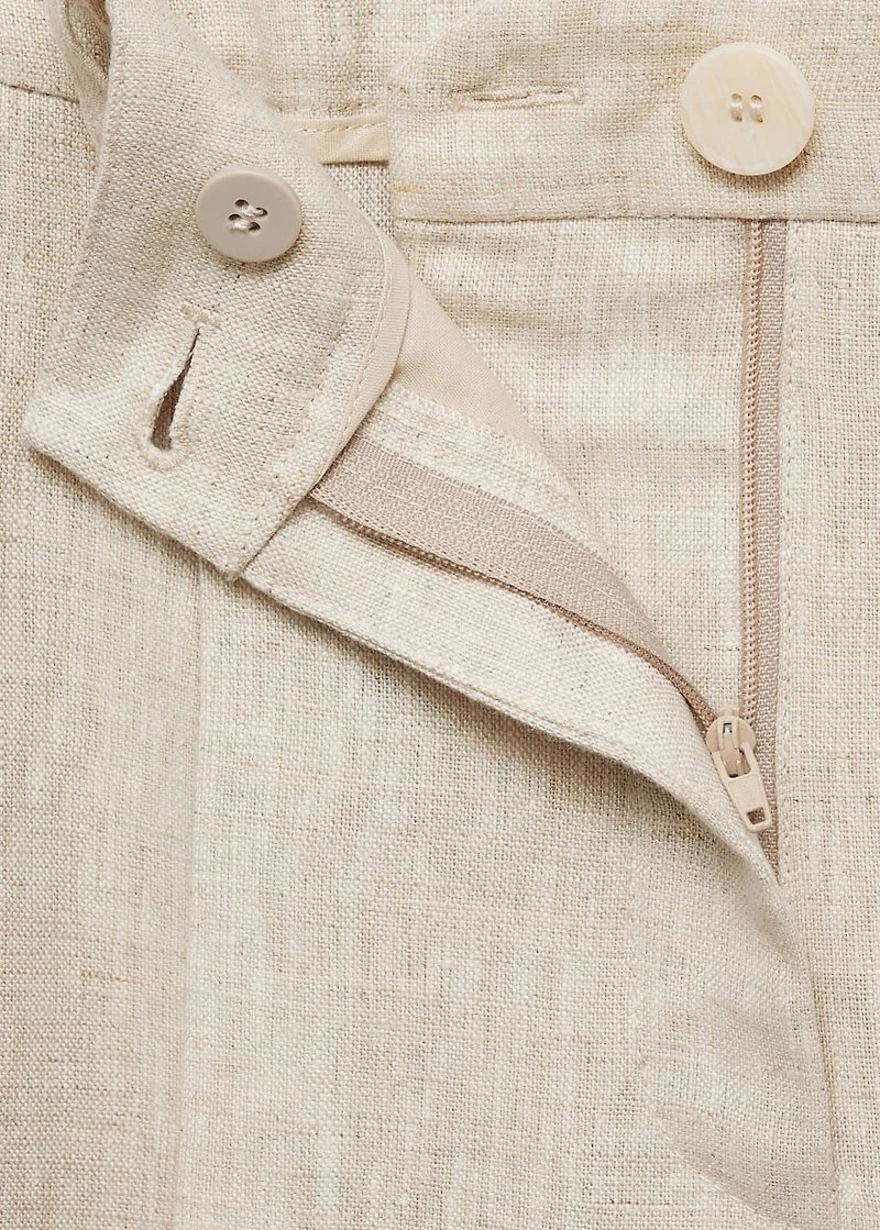Pleated linen pants