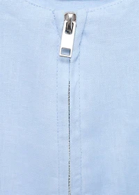 Cropped linen jacket with pockets