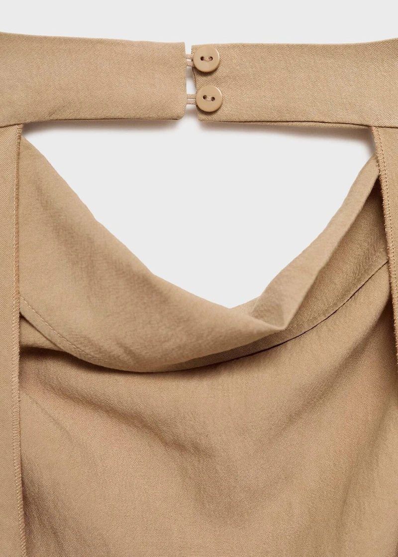 Lyocell top with draped neck
