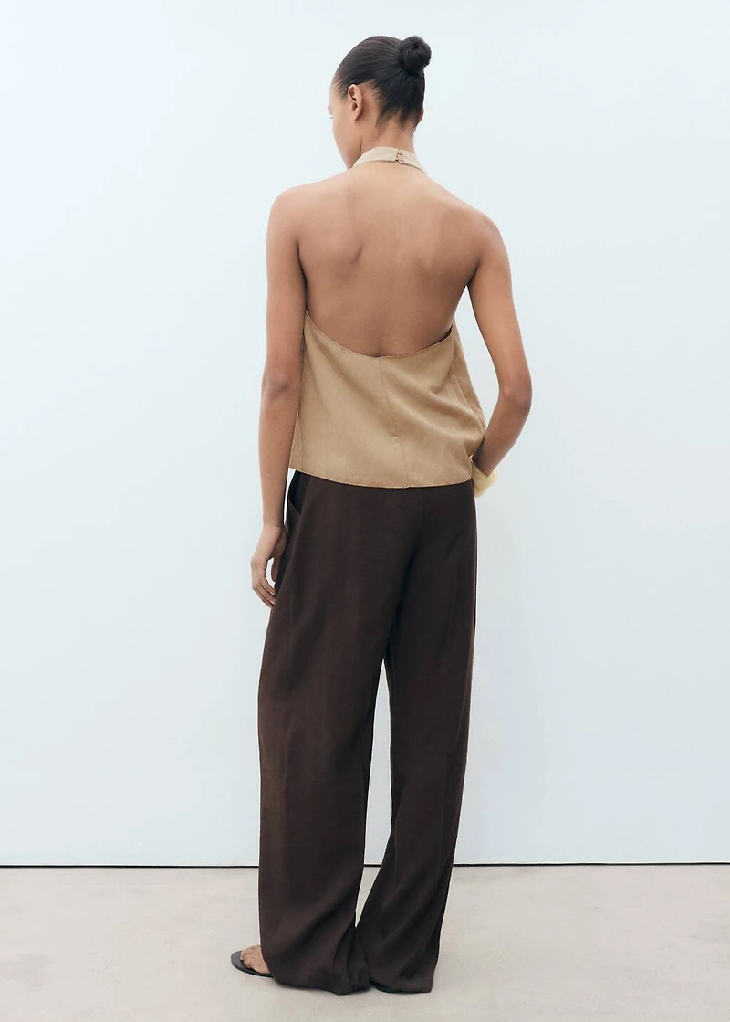 Lyocell top with draped neck