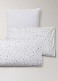 Two percale cotton fine-stripe pillowcases 60x60 cm