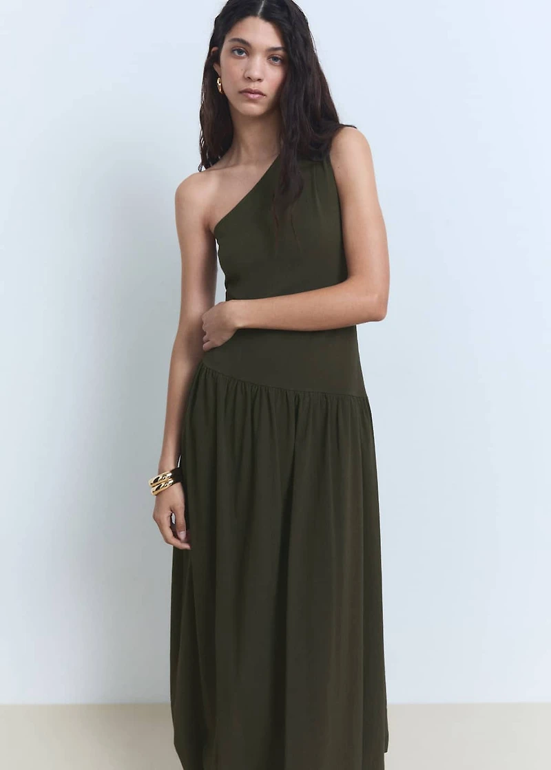 Asymmetrical long balloon dress