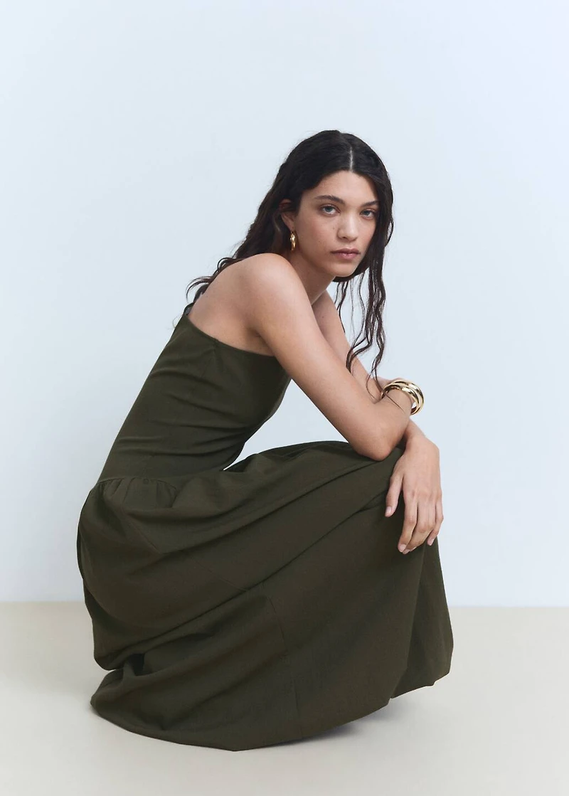 Asymmetrical long balloon dress