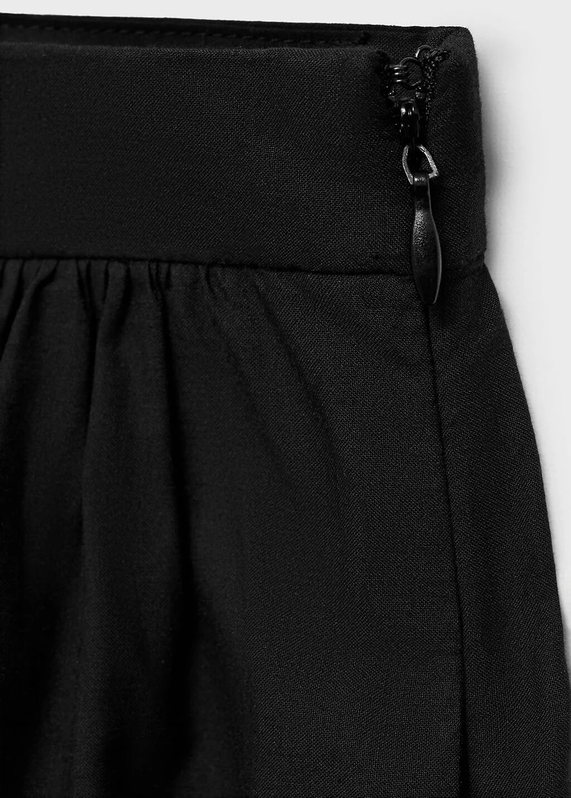 Cotton skirt with embroidered hem