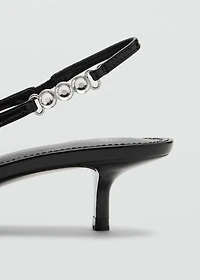 Kitten shoe with rhinestone detail