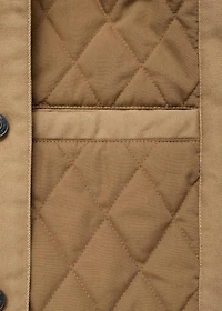 Quilted jacket with sheepskin collar