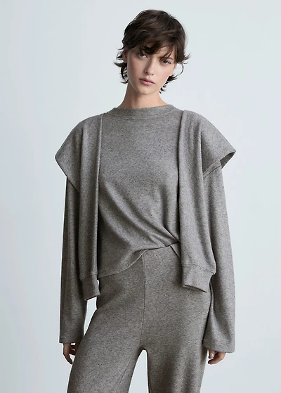 Sweatshirt with decorative sleeve