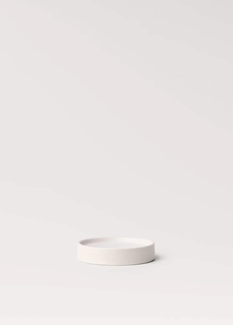 Stoneware soap dish with relief