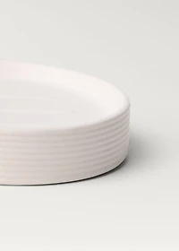 Stoneware soap dish with relief