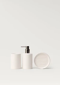 Stoneware soap dish with relief