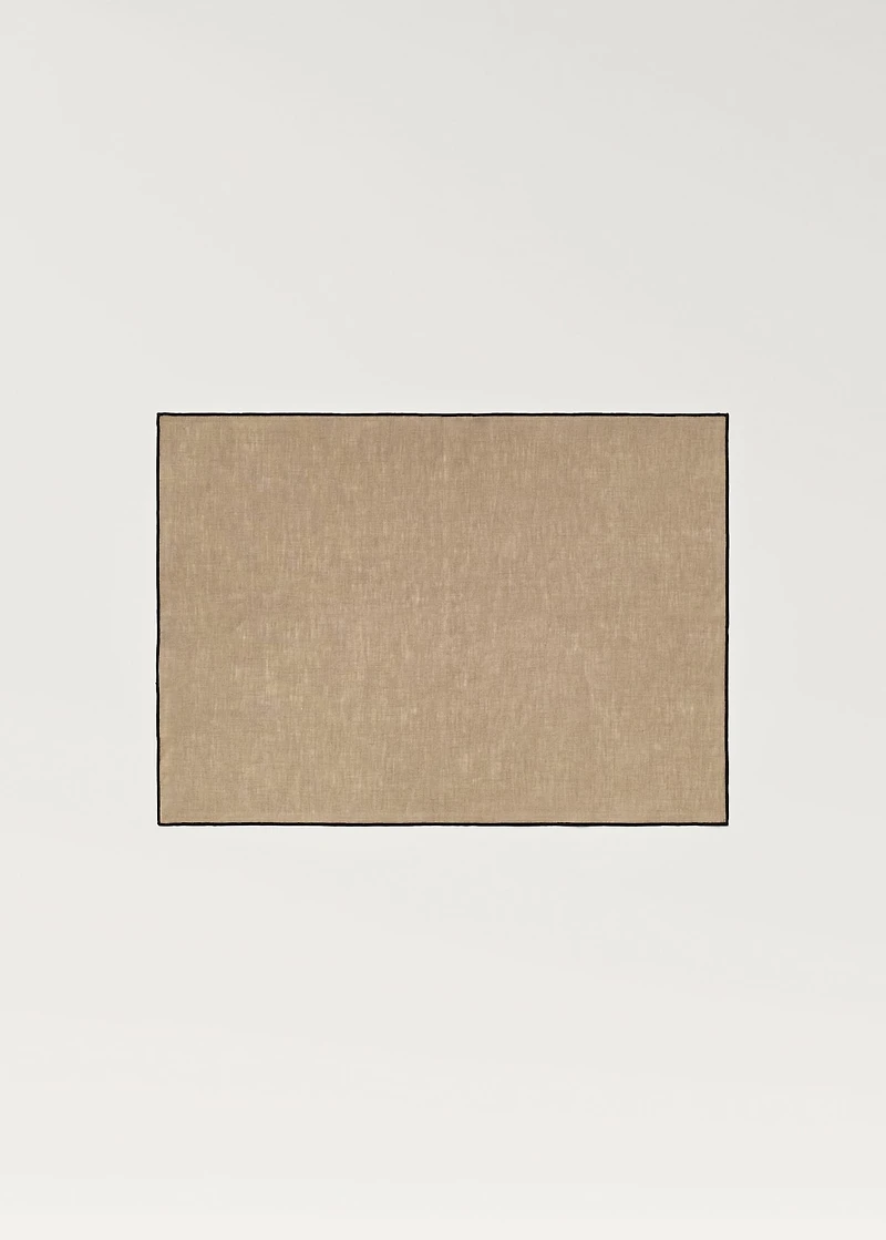 Linen placemat with ribbed detail