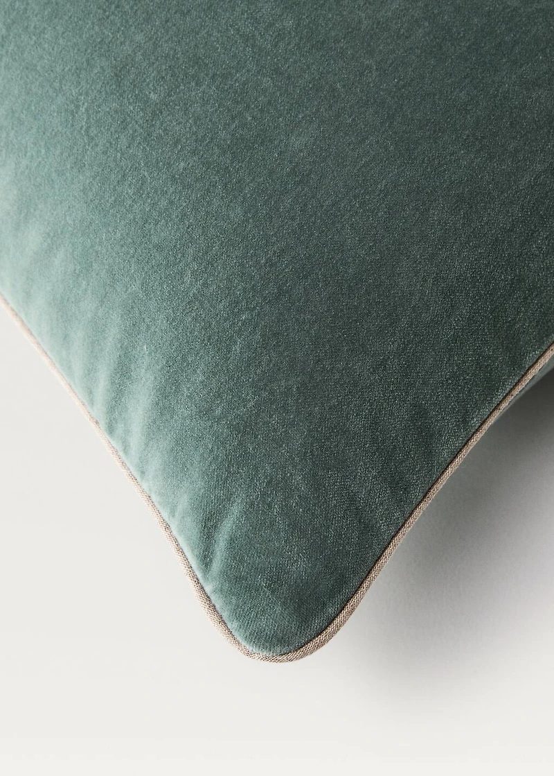 Velvet cushion cover with seam detail 50x50 cm