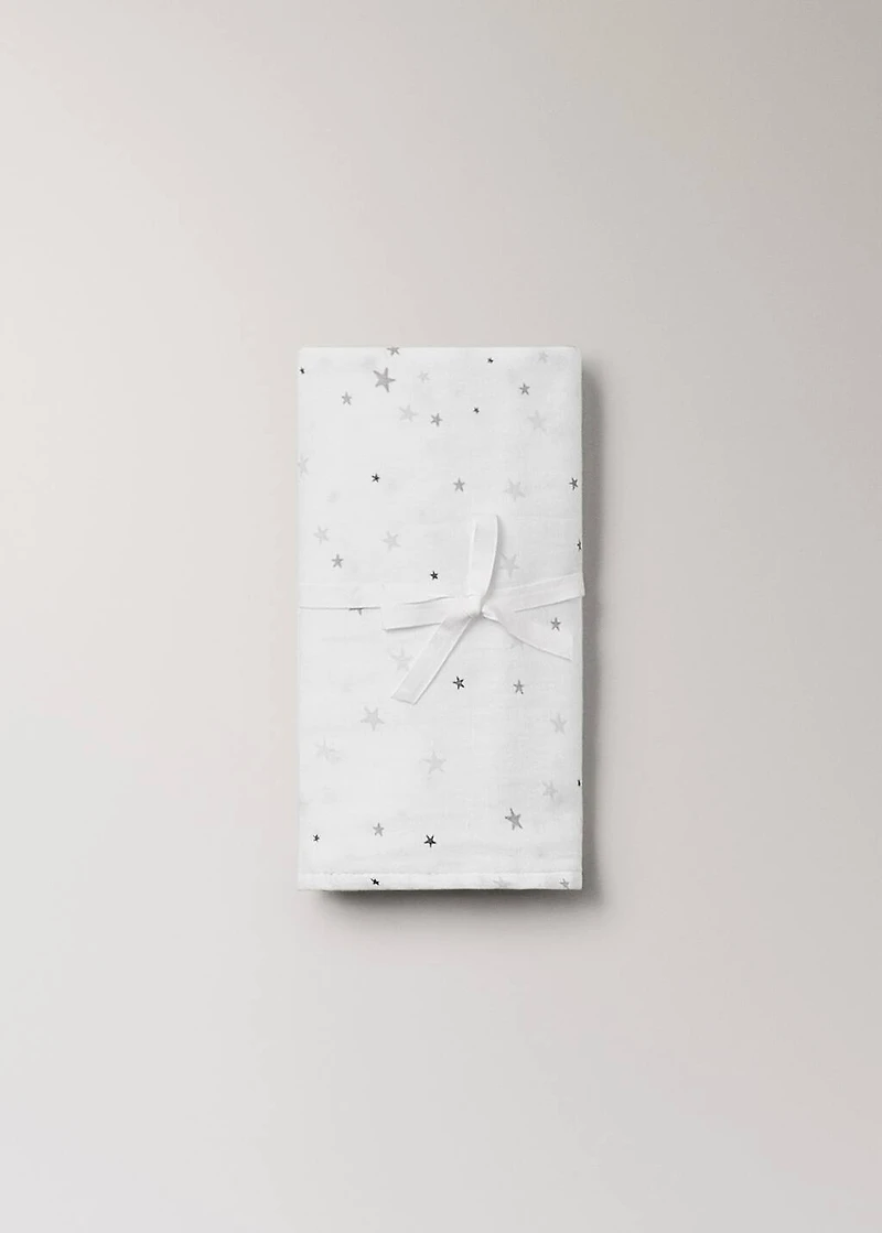 Cotton swaddle with star print