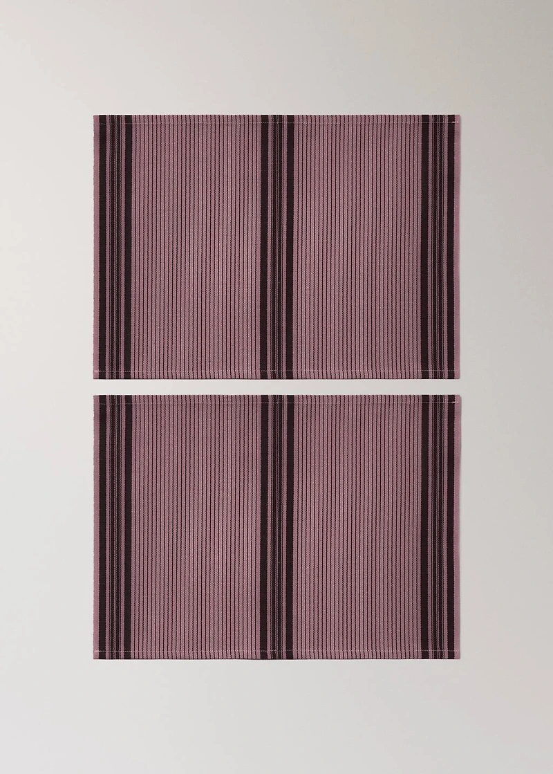 Cotton yarn-dyed striped placemat
