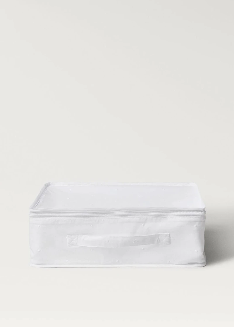 Organising box with embroidered details