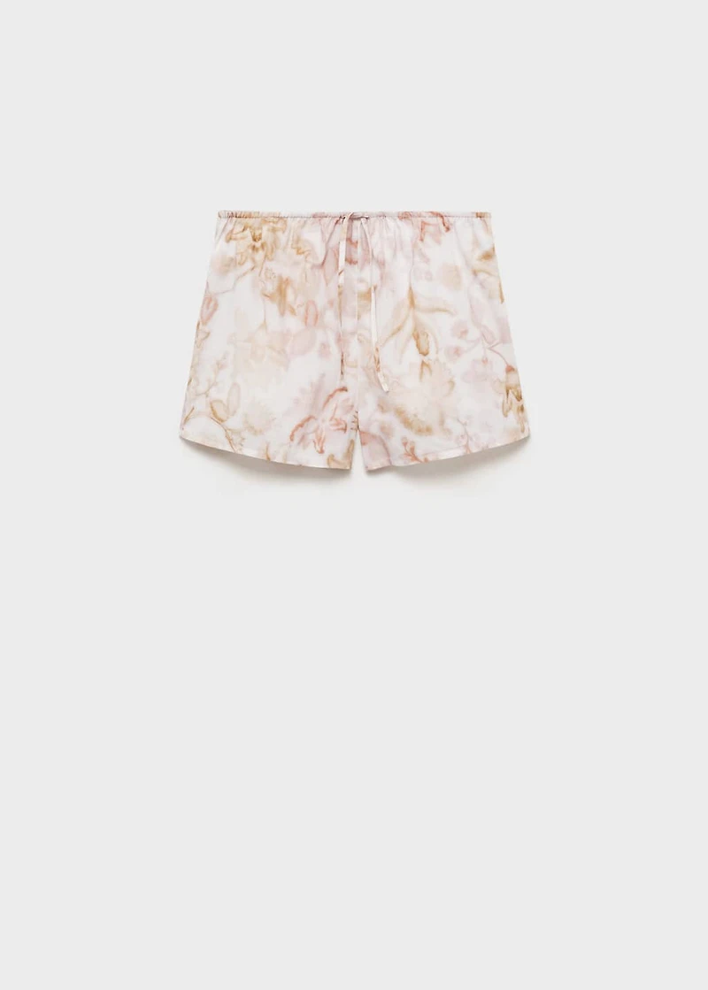 Pajama shorts with floral detail