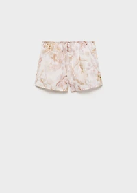 Pajama shorts with floral detail
