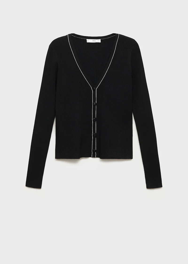 V-neck knitted cardigan