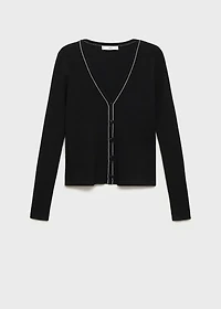 V-neck knitted cardigan