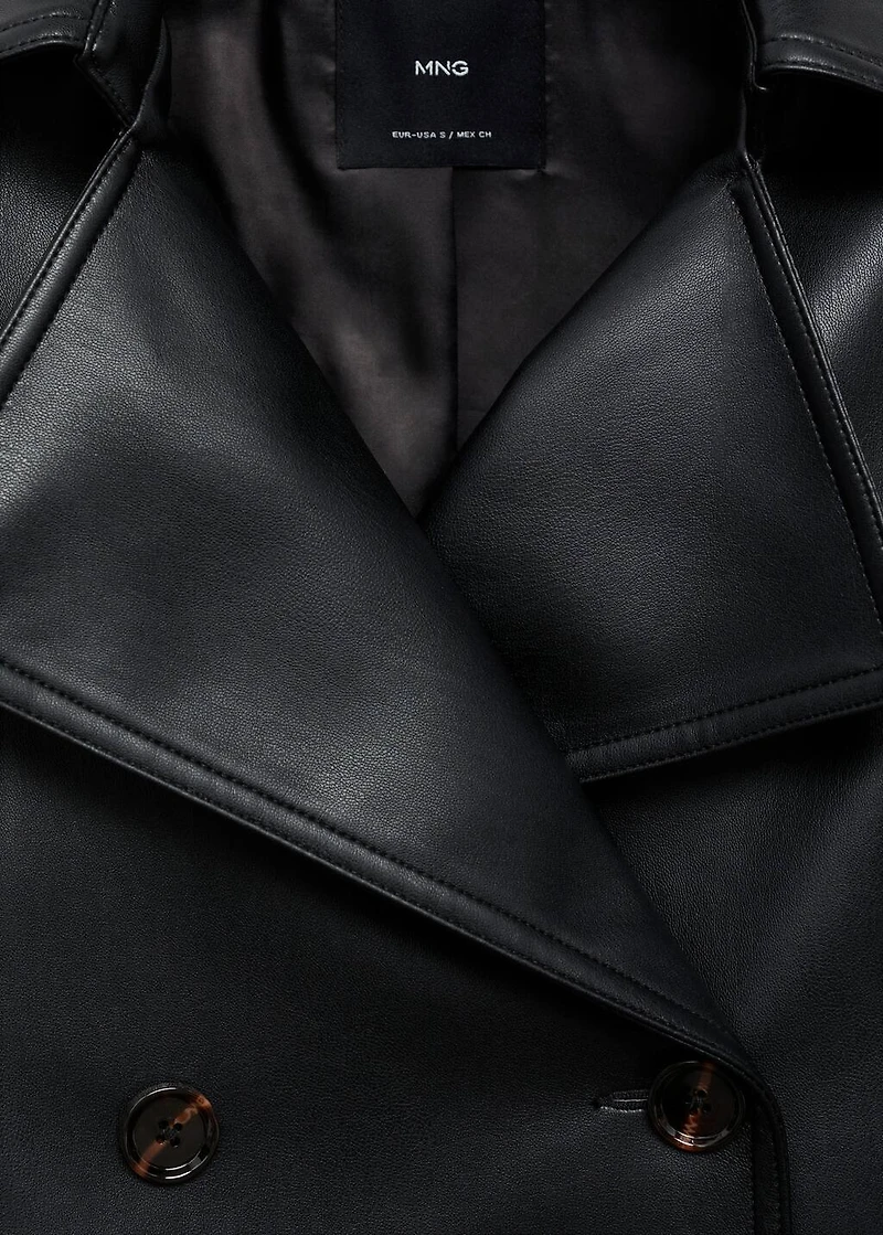 Leather-effect cropped jacket