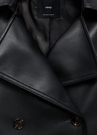 Leather-effect cropped jacket