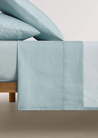 Cotton percale striped children's top sheet for 90 cm bed
