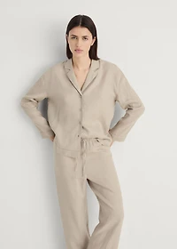 Linen-blend pants