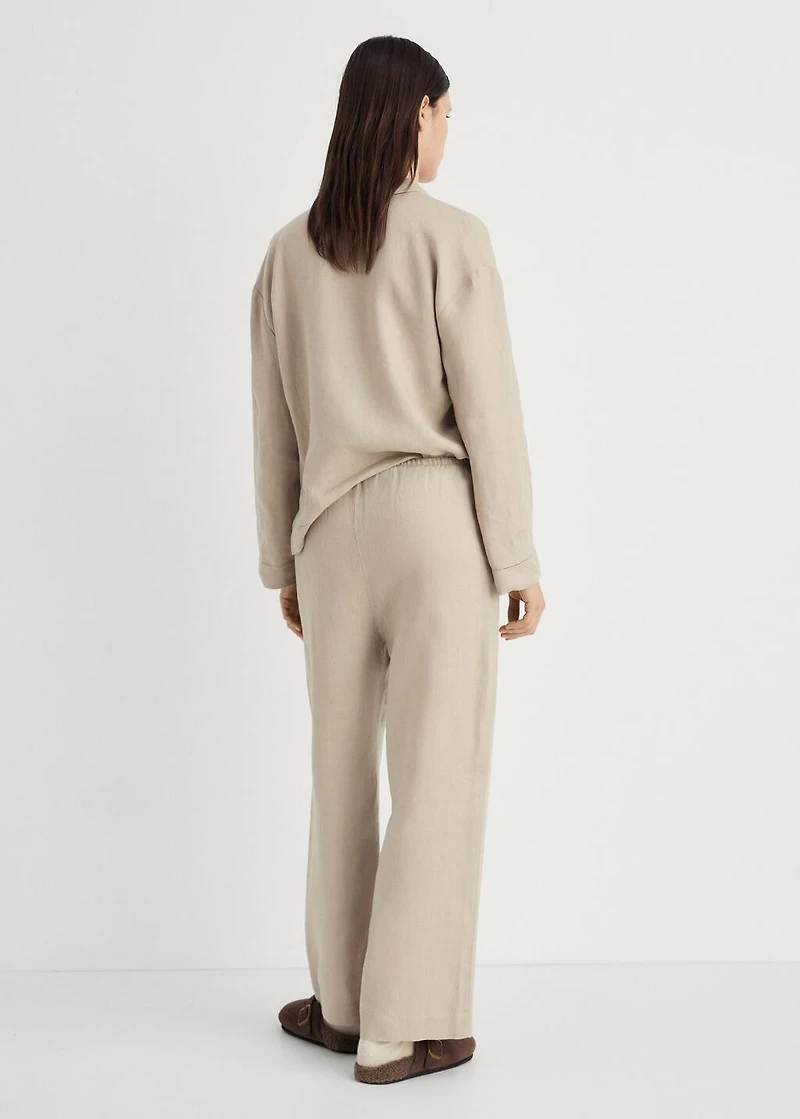 Linen-blend pants