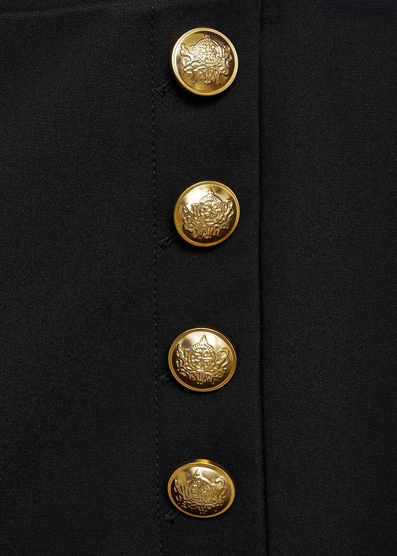 Straight pants with jewel buttons