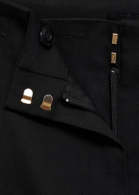 Straight pants with jewel buttons