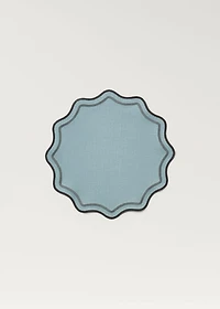 Cotton resin-coated wave placemat