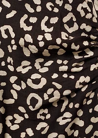 Animal-print dress with frayed edges