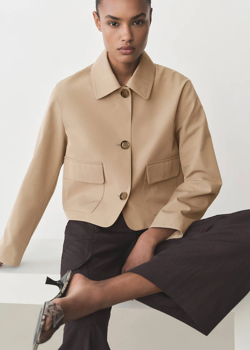 Cotton jacket with pockets