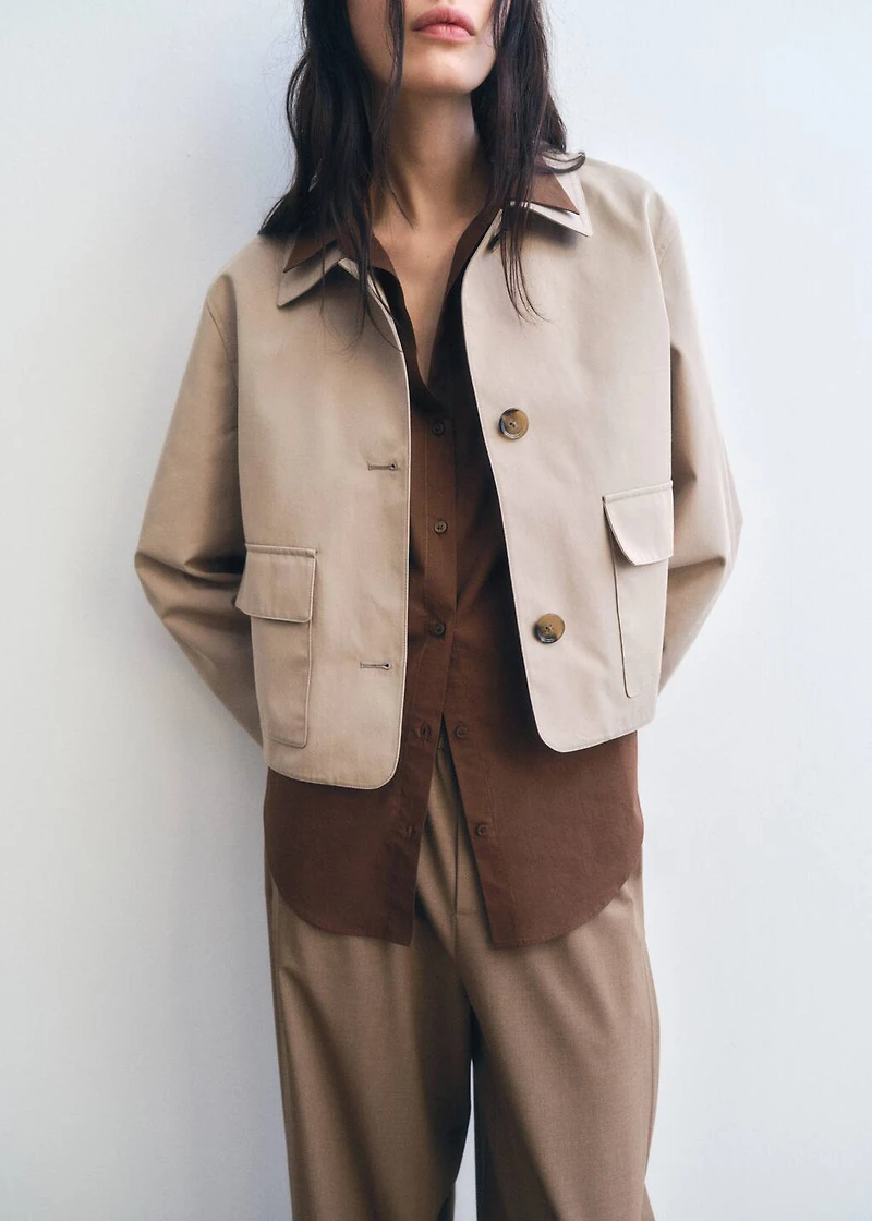 Cotton jacket with pockets
