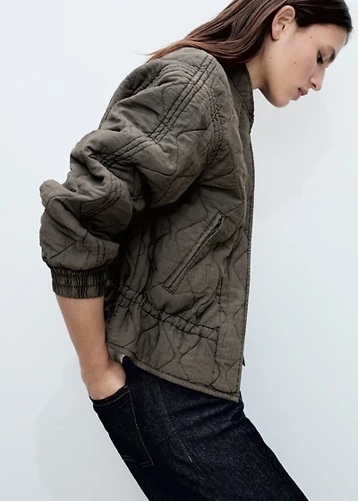 Quilted bomber jacket