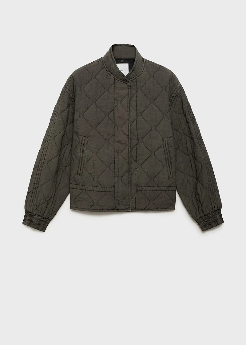 Quilted bomber jacket