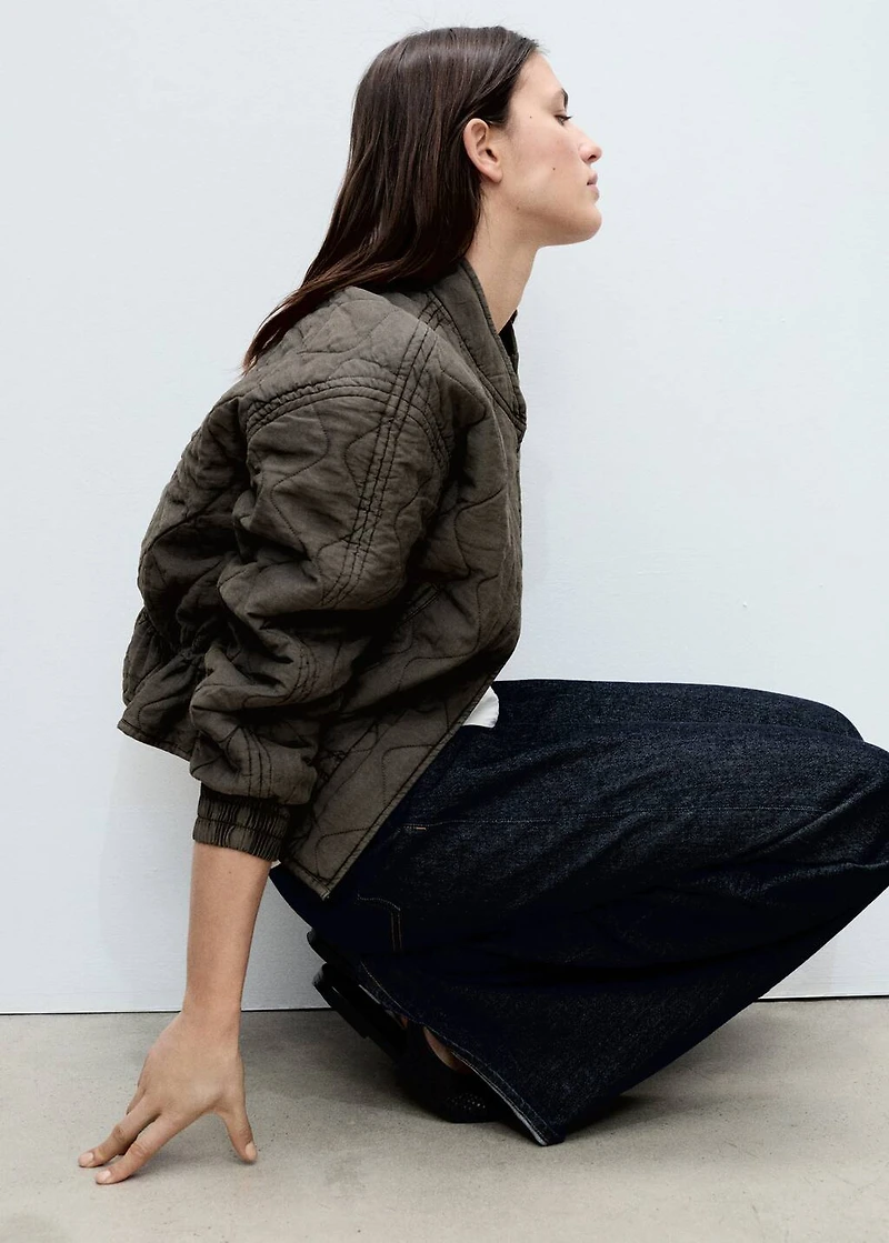 Quilted bomber jacket