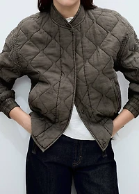 Quilted bomber jacket