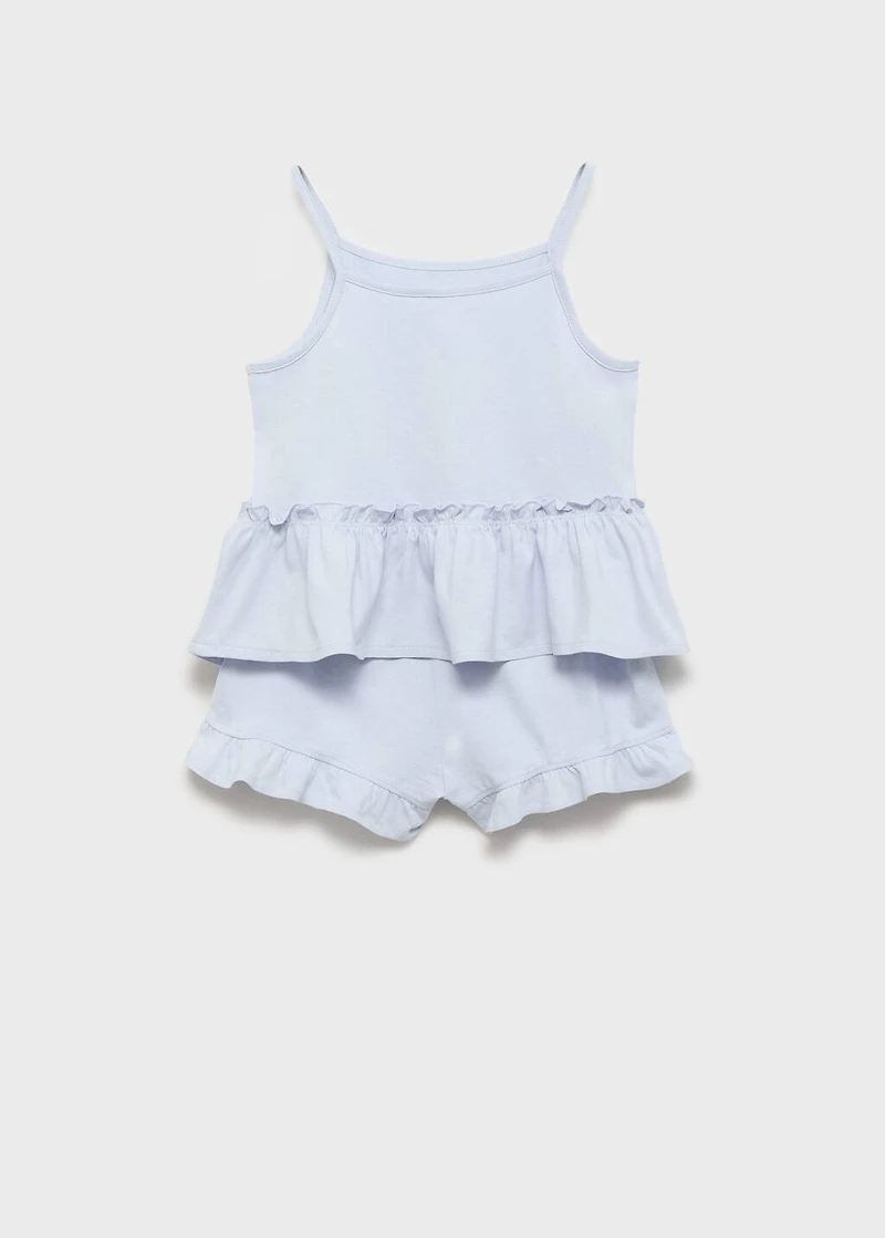 Pajama shorts with ruffles