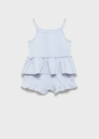 Pajama shorts with ruffles