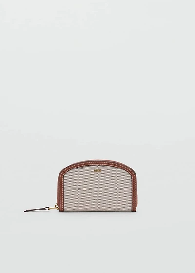 Contrasting canvas oval wallet