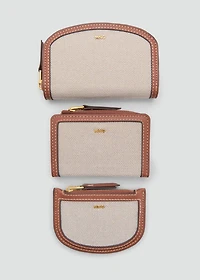 Contrasting canvas oval wallet