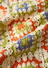 Children's multi-colored crochet blanket